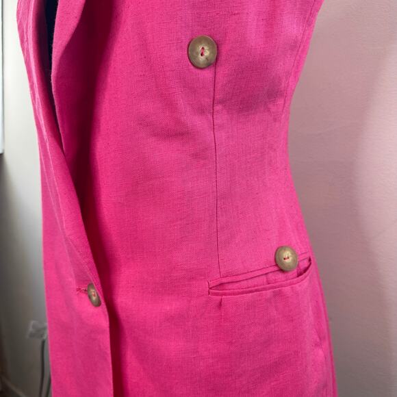 VTG The Limited Collection Pink Vest Blazer Linen Single Breasted Sz XS X-Small - Picture 4 of 8